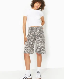 Pimkie Toute La Collection|Short^Bermuda Large En Jean Motif Léopard -