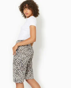 Pimkie Toute La Collection|Short^Bermuda Large En Jean Motif Léopard -