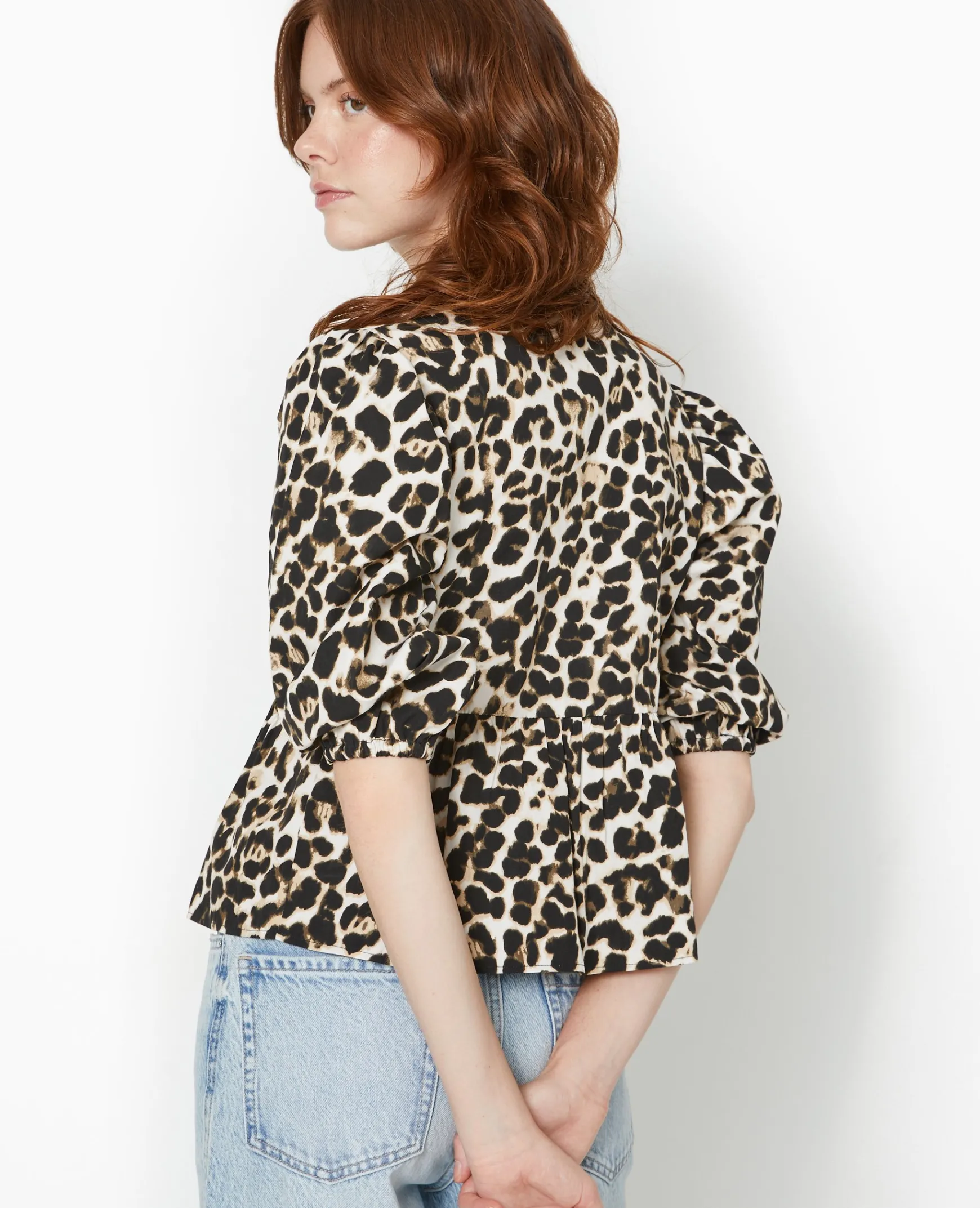Pimkie Toute La Collection|Chemise Et Blouse^Blouse Avec Nouettes Et Volant Motif Léopard -