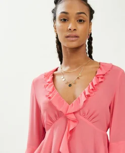 Pimkie Pimkie Positive|Chemise Et Blouse^Blouse Avec Volants En Voile -