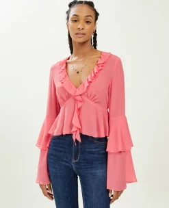 Pimkie Pimkie Positive|Chemise Et Blouse^Blouse Avec Volants En Voile -