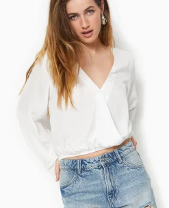 Pimkie Chemise Et Blouse^Blouse Cache-cœur En Tissu Satiné -