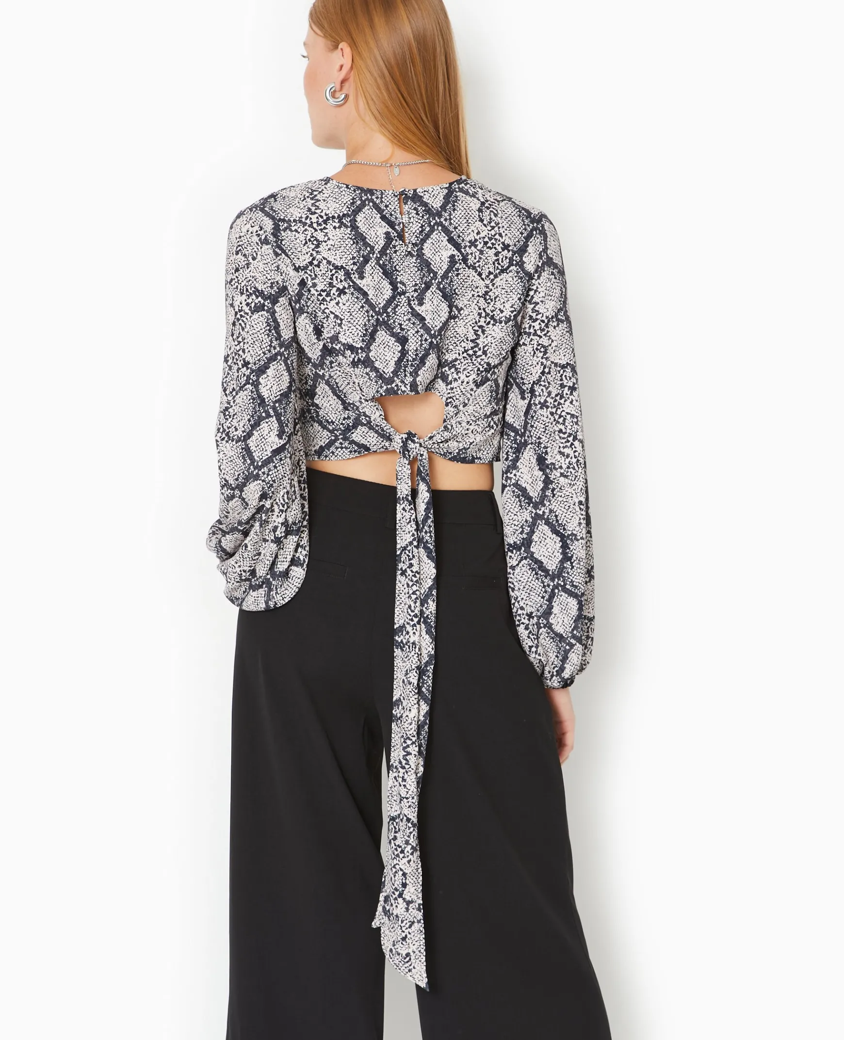 Pimkie Toute La Collection|Chemise Et Blouse^Blouse Courte Avec Découpe Dos Motif Python -