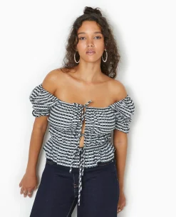 Pimkie Chemise Et Blouse^Blouse Encolure Bardot Motif Vichy -