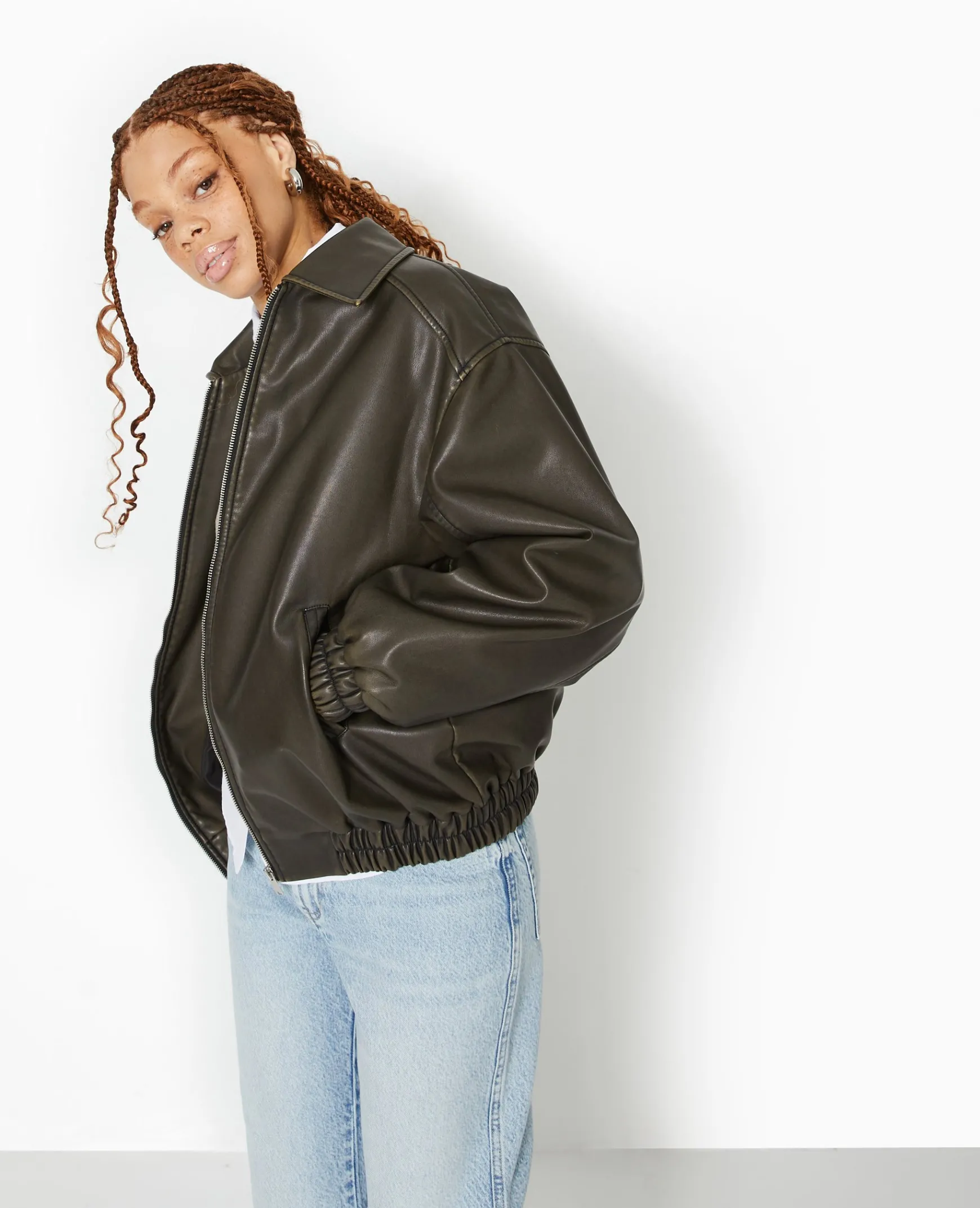 Pimkie Toute La Collection|Manteau Et Blouson^Blouson Long En Simili Cuir Vieilli -