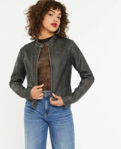Pimkie Manteau Et Blouson|Veste Et Blazer^Blouson Motard Ajusté En Simili -