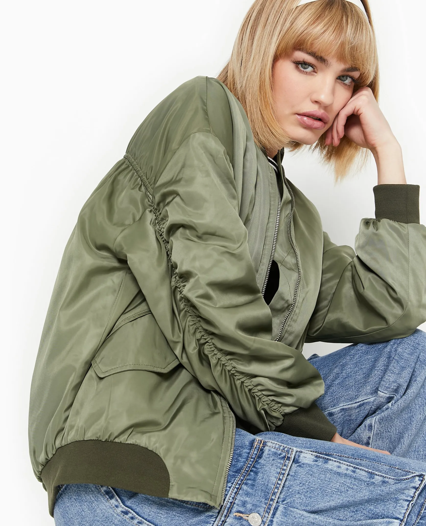 Pimkie Manteau Et Blouson^Bombers Oversize Avec Fronces Dos Et Manches -