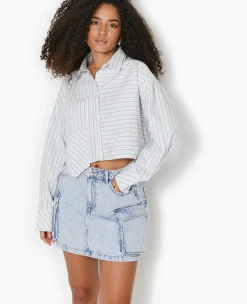 Pimkie Chemise Et Blouse^Chemise Cropped Rayée Avec Poche Décalée -