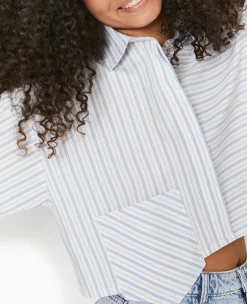 Pimkie Chemise Et Blouse^Chemise Cropped Rayée Avec Poche Décalée -