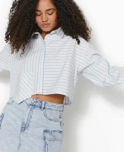 Pimkie Chemise Et Blouse^Chemise Cropped Rayée Avec Poche Décalée -