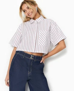 Pimkie Chemise Et Blouse^Chemise Cropped Rayée Façon Pyjama D'homme -