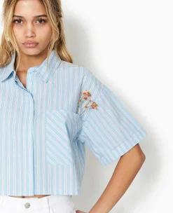 Pimkie Toute La Collection|Chemise Et Blouse^Chemise Cropped Rayée Façon Pyjama D'homme -