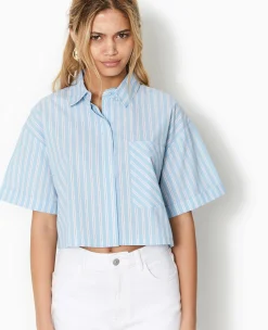 Pimkie Toute La Collection|Chemise Et Blouse^Chemise Cropped Rayée Façon Pyjama D'homme -