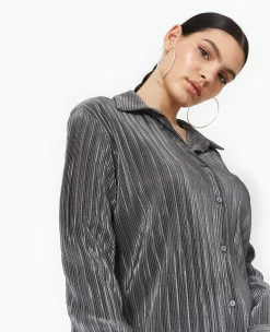 Pimkie Chemise Et Blouse^Chemise Oversize En Tissu Plissé Et Satiné -