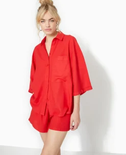 Pimkie Chemise Et Blouse^Chemise Oversize Manches Courte Avec Lin -
