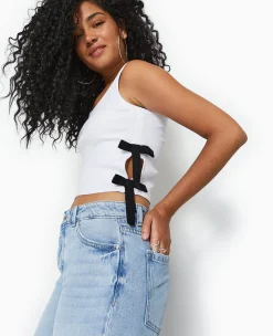 Pimkie Toute La Collection|T-Shirt Et Top^Débardeur Avec Nœuds Contrastés -