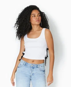 Pimkie Toute La Collection|T-Shirt Et Top^Débardeur Avec Nœuds Contrastés -