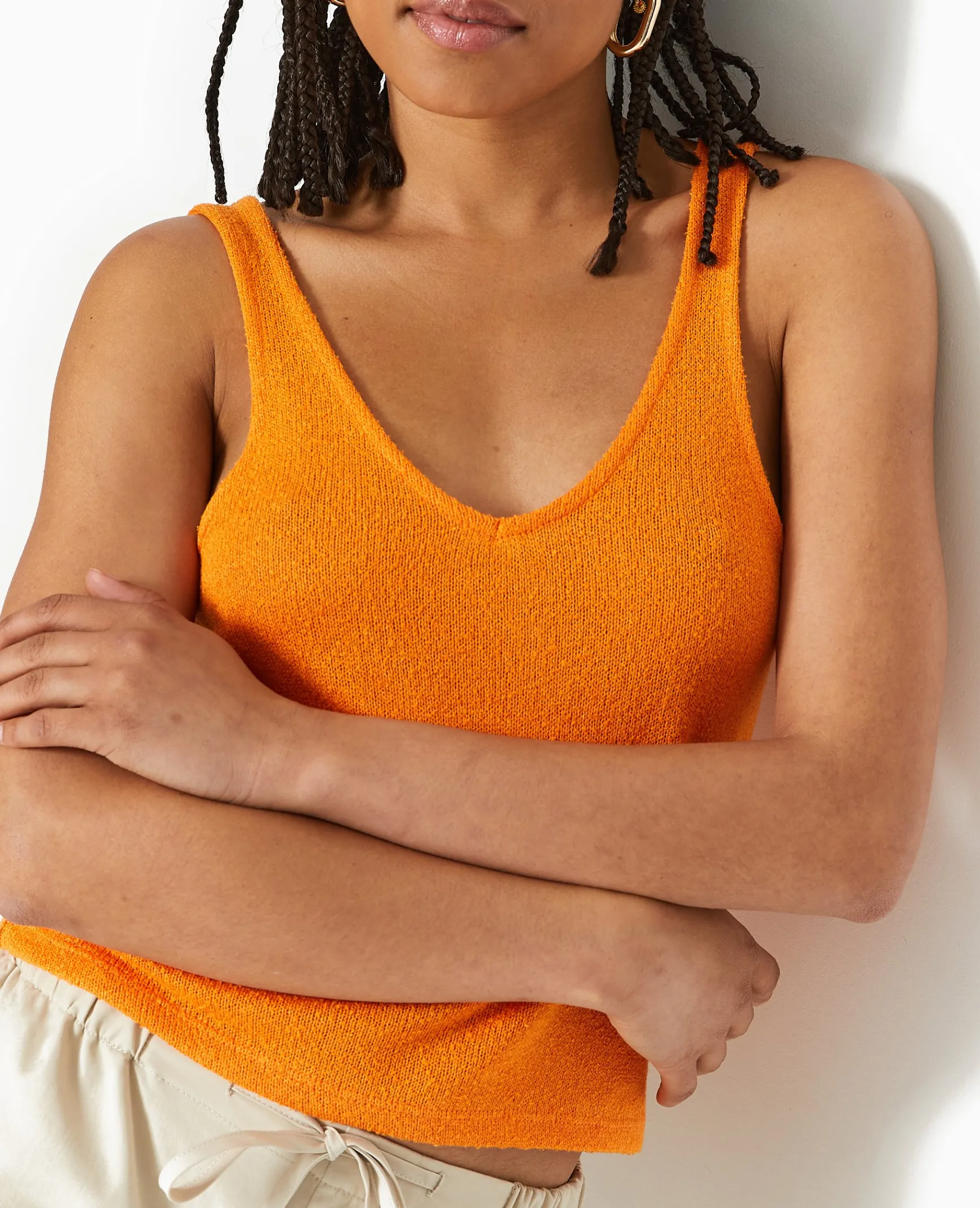 Pimkie Toute La Collection|T-Shirt Et Top^Débardeur Col V En Maille Rustique -