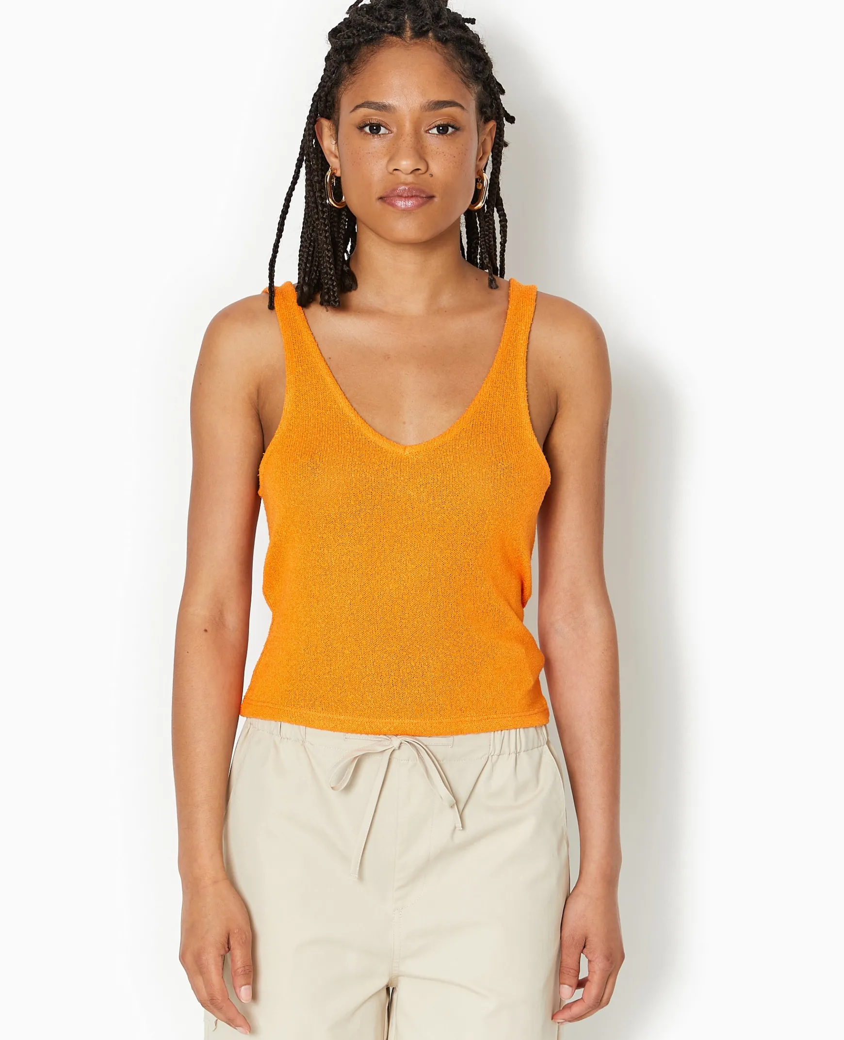 Pimkie Toute La Collection|T-Shirt Et Top^Débardeur Col V En Maille Rustique -