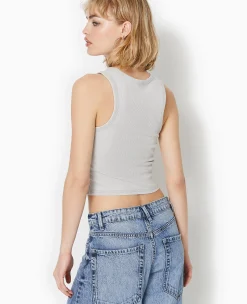 Pimkie T-Shirt Et Top^Débardeur Court En Maille Côtelée Acid Wash -