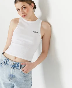 Pimkie T-Shirt Et Top|Pimkie Positive^Débardeur Court En Maille Côtelée Avec Broderie -
