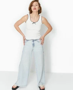 Pimkie T-Shirt Et Top^Débardeur En Maille Côtelée Avec Biais Contrastés -