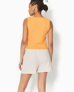 Pimkie Toute La Collection|T-Shirt Et Top^Débardeur En Maille Côtelée Avec 2 Boutons -