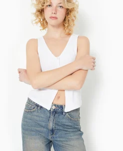 Pimkie T-Shirt Et Top^Débardeur En Maille Côtelée Avec 2 Boutons -