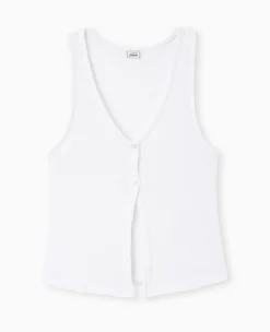 Pimkie T-Shirt Et Top^Débardeur En Maille Côtelée Avec 2 Boutons -