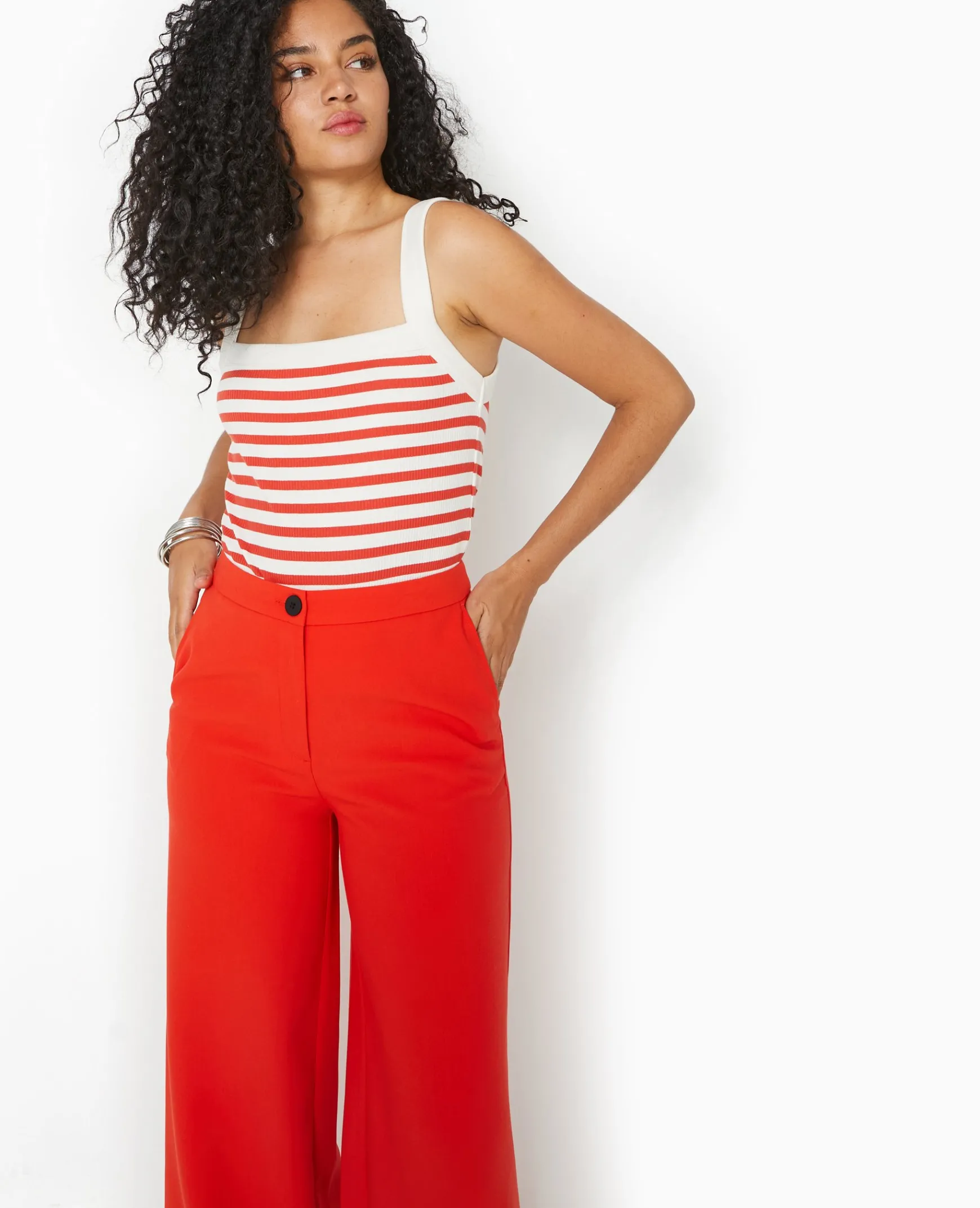 Pimkie Toute La Collection|Pull Et Gilet^Débardeur En Maille Côtelée Rayée -