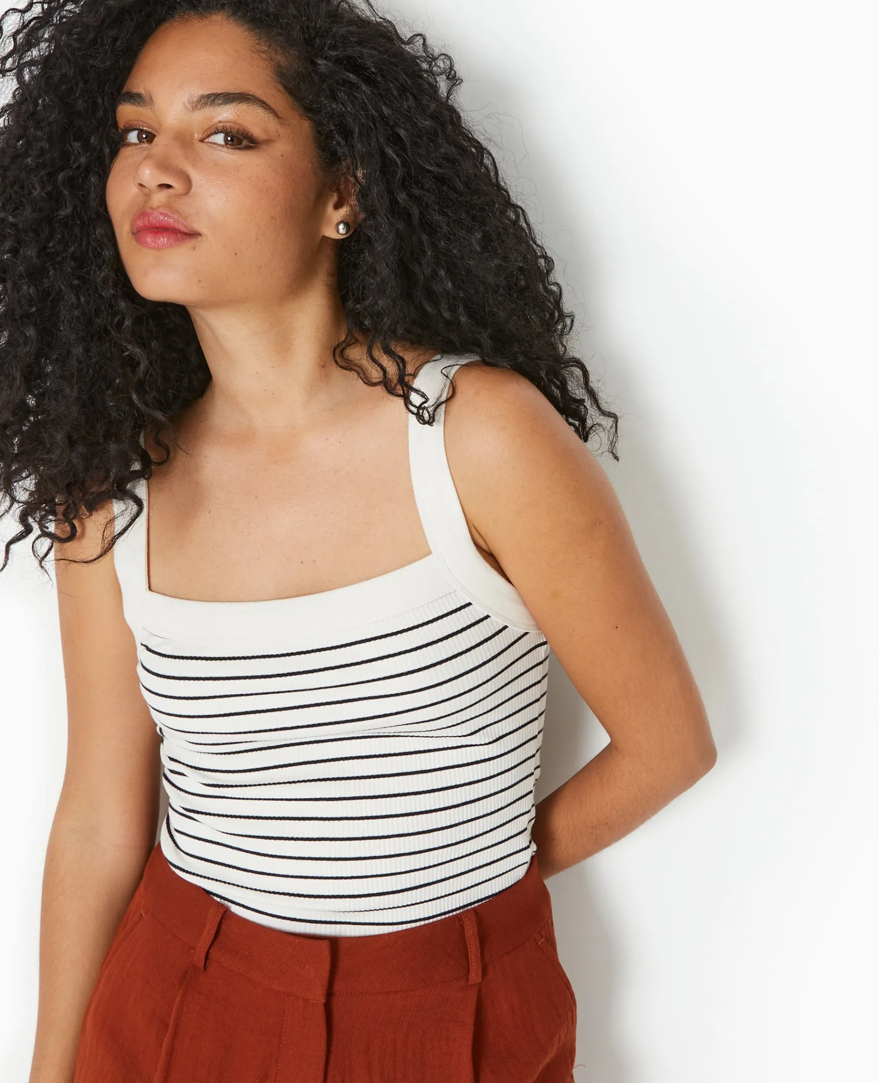 Pimkie Toute La Collection|Pull Et Gilet^Débardeur En Maille Côtelée Rayée -