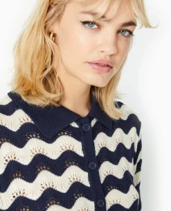 Pimkie Toute La Collection|Pull Et Gilet^Gilet Avec Col En Maille Ajourée -