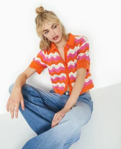 Pimkie Toute La Collection|Pull Et Gilet^Gilet Avec Col En Maille Ajourée -