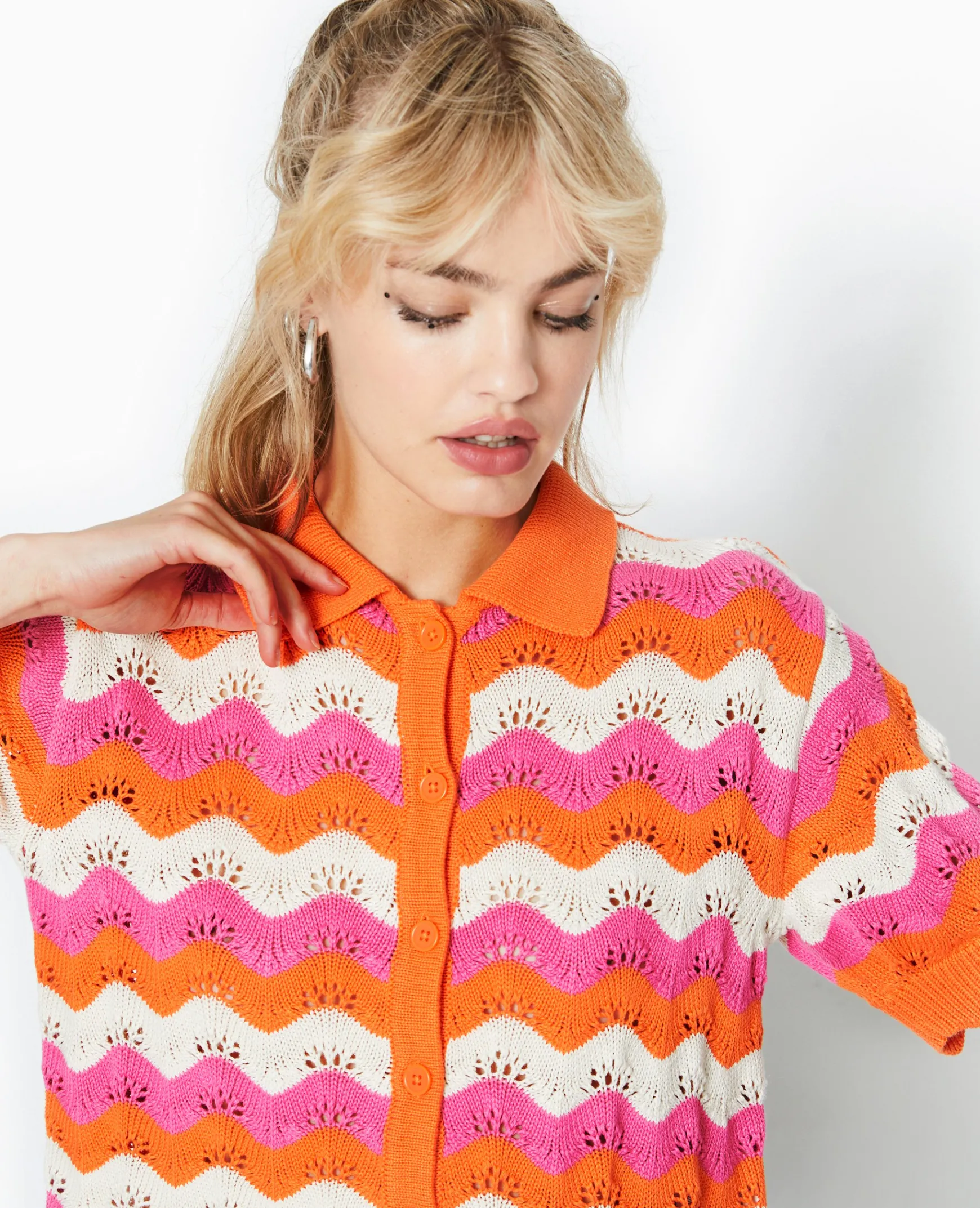 Pimkie Toute La Collection|Pull Et Gilet^Gilet Avec Col En Maille Ajourée -