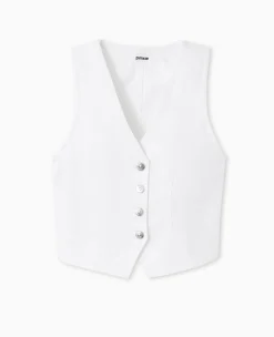 Pimkie Veste Et Blazer|Pull Et Gilet^Gilet Barman En Jean Avec Boutons Métalliques -