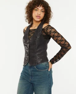 Pimkie Veste Et Blazer|Pull Et Gilet^Gilet Barman En Simili -
