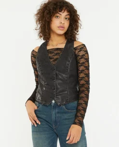 Pimkie Veste Et Blazer|Pull Et Gilet^Gilet Barman En Simili -