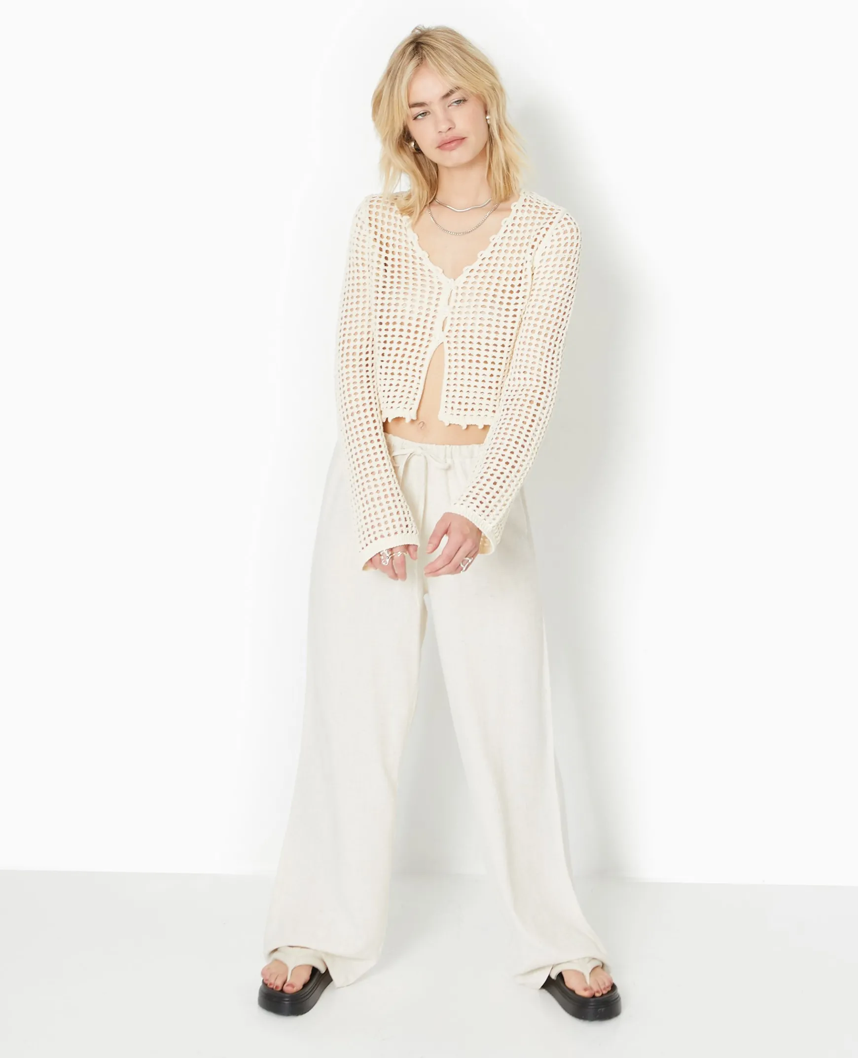 Pimkie Toute La Collection|Pull Et Gilet^Gilet En Maille Crochet Ajourée Manches Flare -