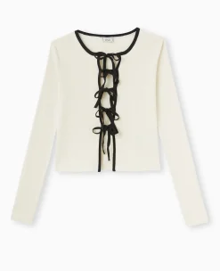 Pimkie Pimkie Positive|Pull Et Gilet^Gilet En Maille Côtelée Avec Liens à Nouer -