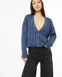 Pimkie Pimkie Positive|Pull Et Gilet^Gilet En Maille Torsadée Effet Destroy -