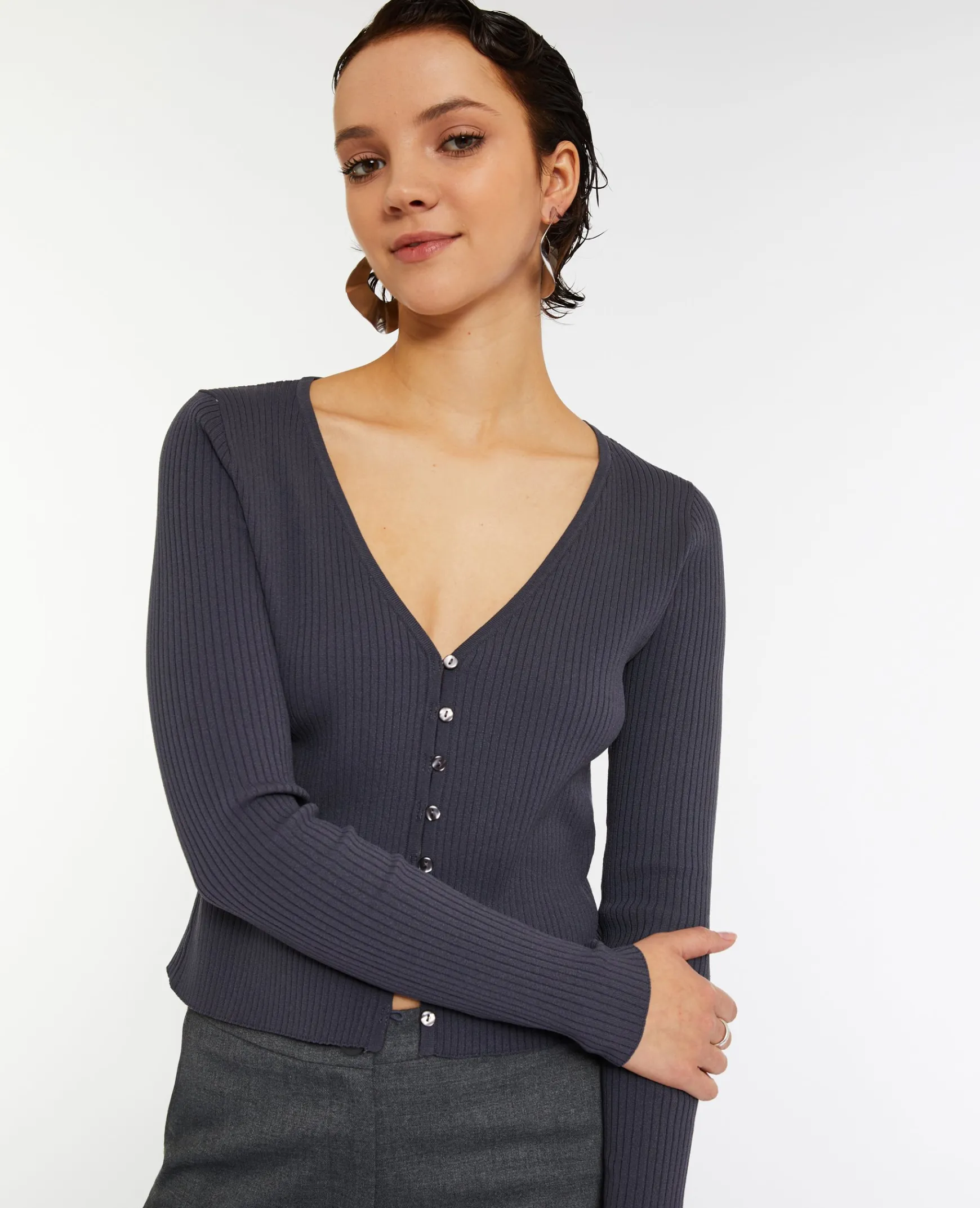 Pimkie Pull Et Gilet^Gilet Fin En Maille Côtelée -