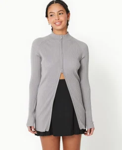 Pimkie Pull Et Gilet^Gilet Long En Maille Côtelée Avec Col Montant -
