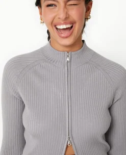 Pimkie Pull Et Gilet^Gilet Long En Maille Côtelée Avec Col Montant -