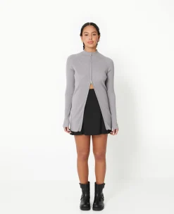 Pimkie Pull Et Gilet^Gilet Long En Maille Côtelée Avec Col Montant -