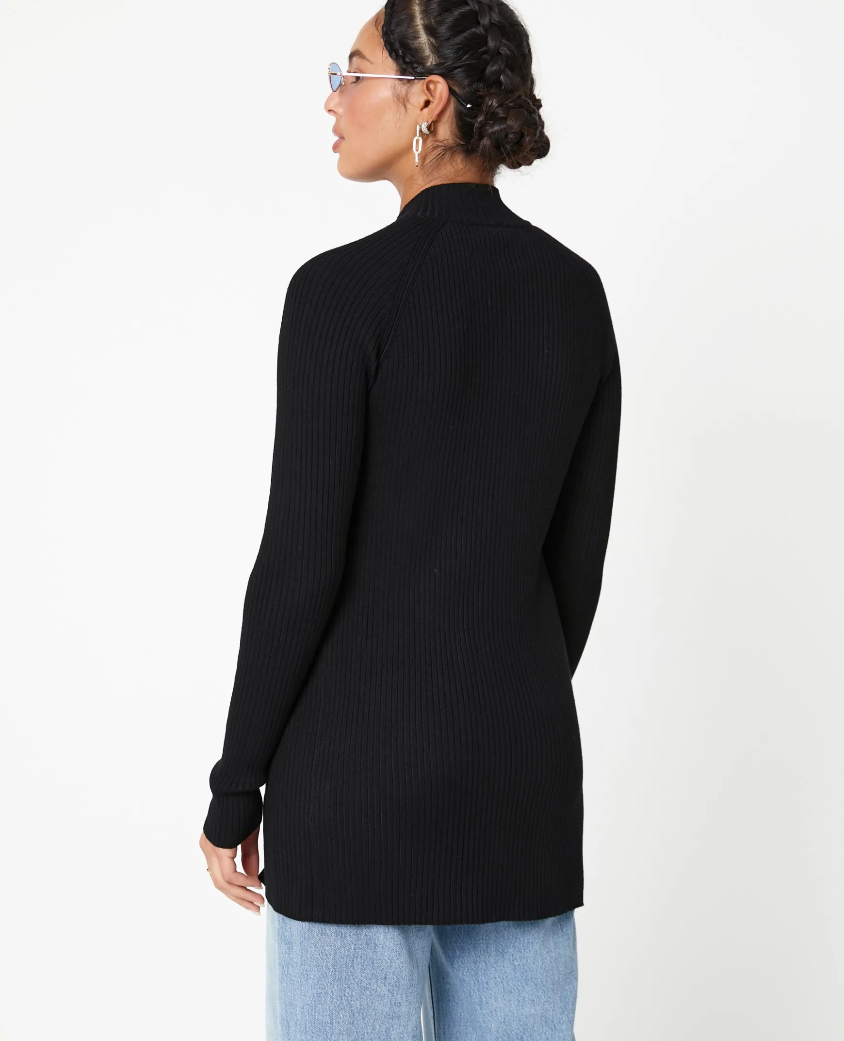 Pimkie Pull Et Gilet^Gilet Long En Maille Côtelée Avec Col Montant -