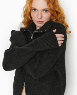 Pimkie Pimkie Positive|Pull Et Gilet^Gilet Zippé Avec Grand Col Maille Côtelée -