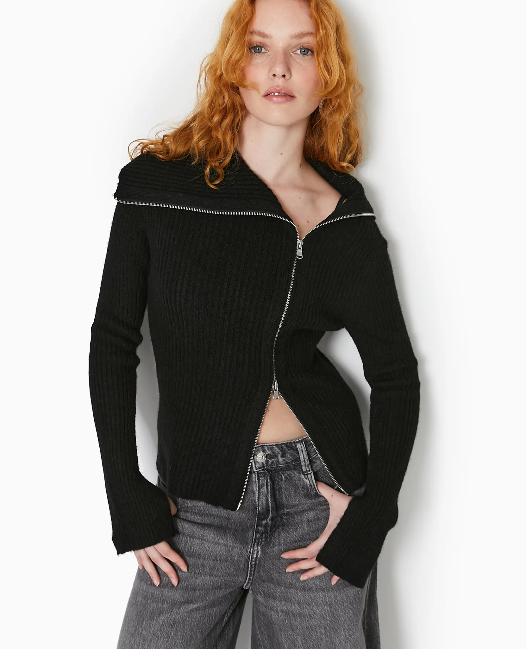 Pimkie Pull Et Gilet^Gilet Zippé En Maille Côtelée -