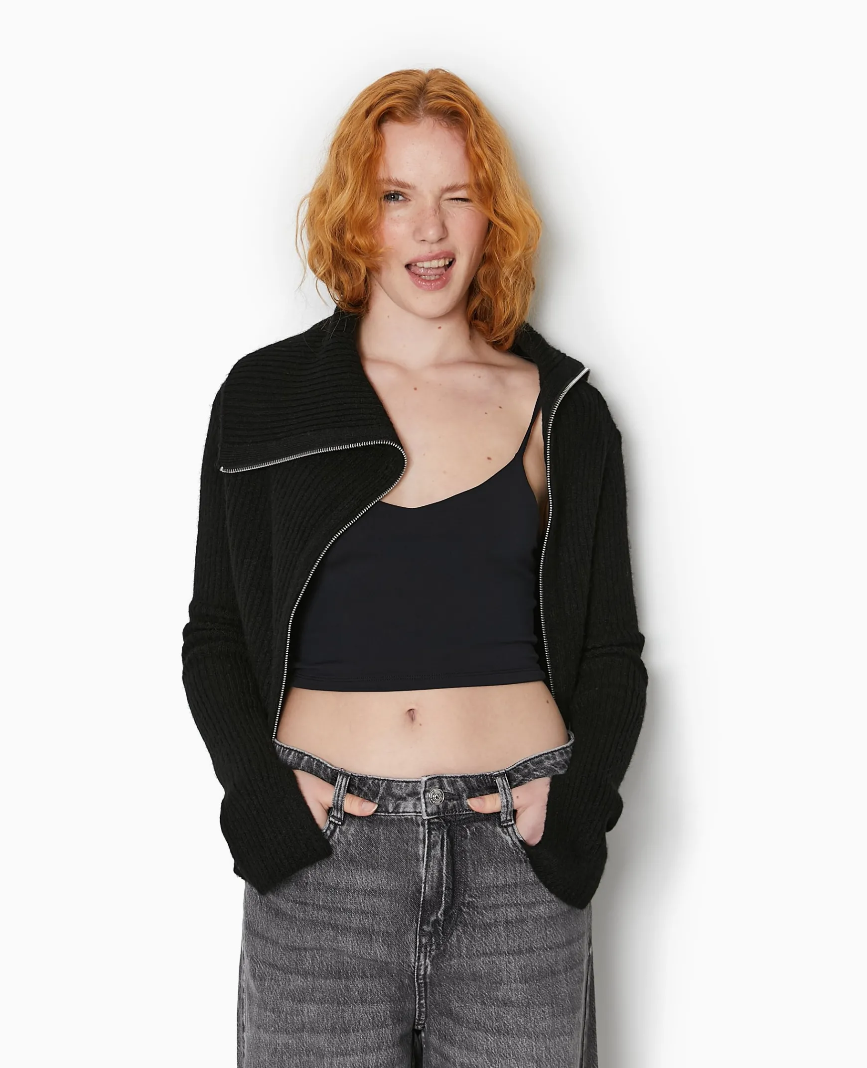 Pimkie Pull Et Gilet^Gilet Zippé En Maille Côtelée -
