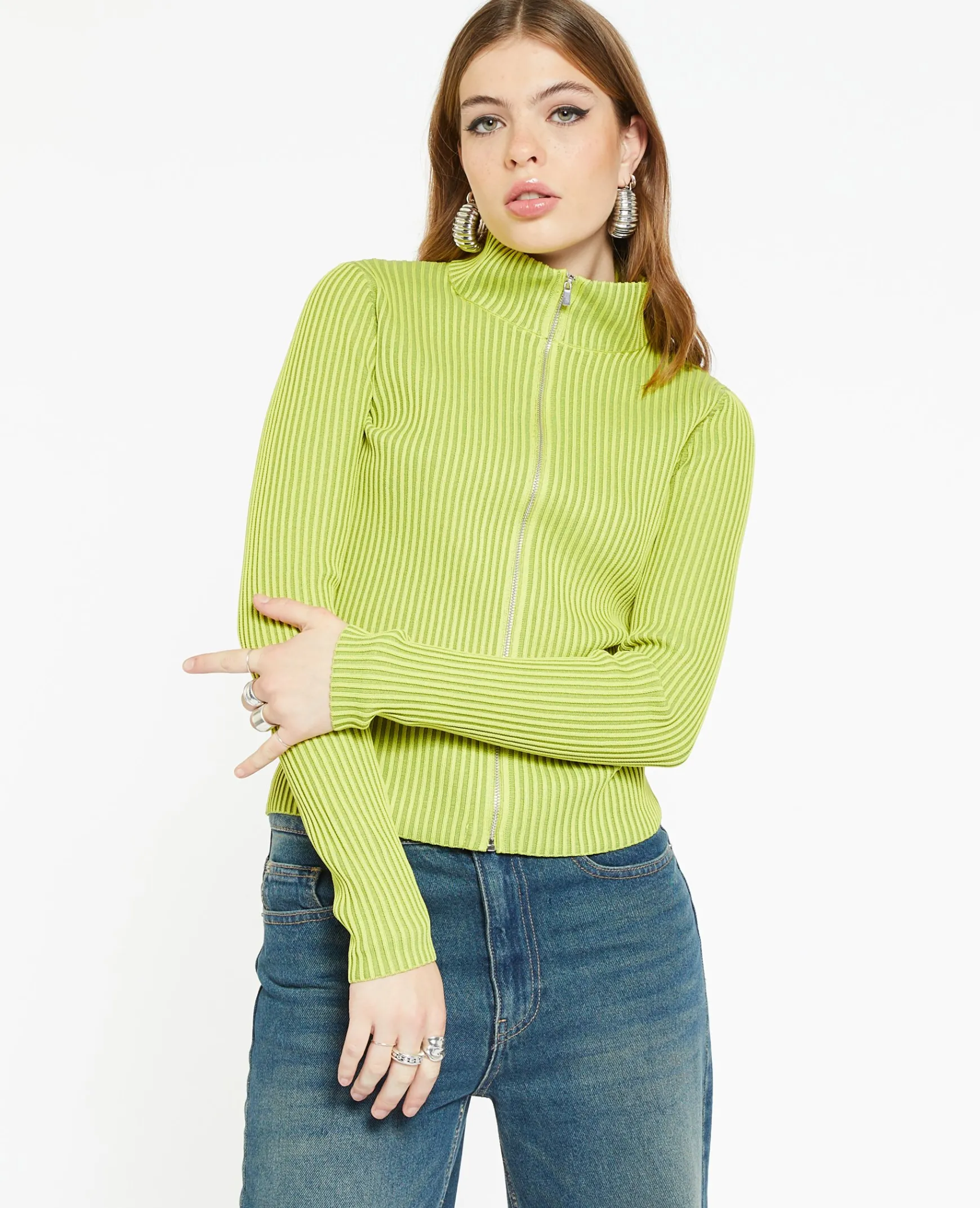 Pimkie Pull Et Gilet^Gilet Zippé Maille Effet Rayé -