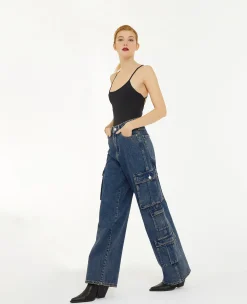 Pimkie Pimkie Positive|Jean^Jean Cargo Large Effet Dirty -